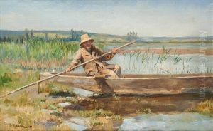 Homme Dans Sa Barque
