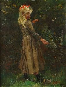 Meisje En Vlinder (fille Et Papillon)