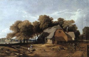 Feeding The Fowl (old Saw Mills, Gunton Park?)