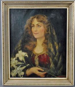 Lady With Lilies by Stanley Grant Middleton