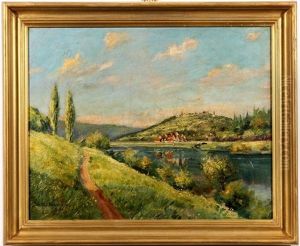 Village Along The River by Stanley Grant Middleton