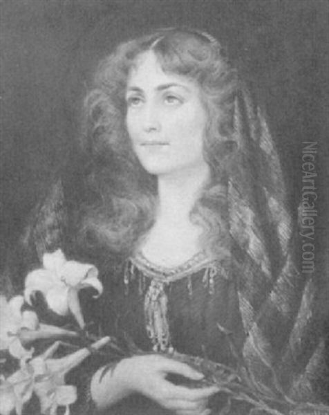 Woman With Lilies - view 1