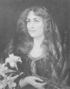 Woman With Lilies by Stanley Grant Middleton