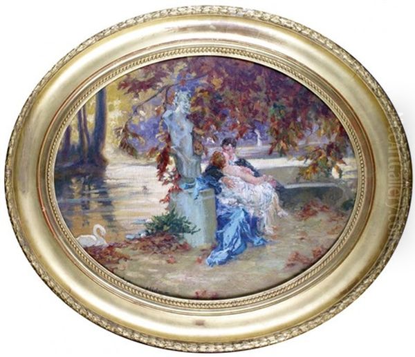 Amoureux Dans Un Parc A L'automne - view 1