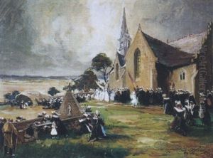 Jour De Pardon En Bretagne La Procession by Arthur Midy