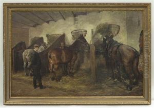Untitled (stable Master With Horses)