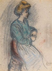 Jeune Dame Assise by Eugene van Mieghem