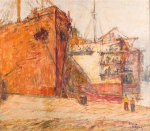 Reparation Du Bateau En Cale Seche by Eugene van Mieghem