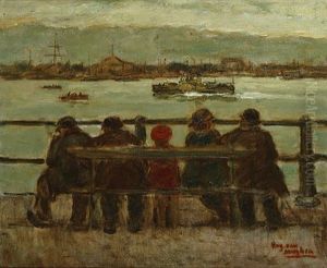 Kijkend Naar De Schelde by Eugene van Mieghem