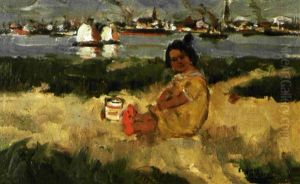 Marieke Op Sint-annastrand by Eugene van Mieghem