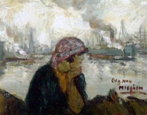 A Girl In A Harbour by Eugene van Mieghem