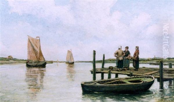 Vissersvrouwen Op Een Pier - view 1