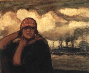 Jeune Fille Au Port by Eugene van Mieghem