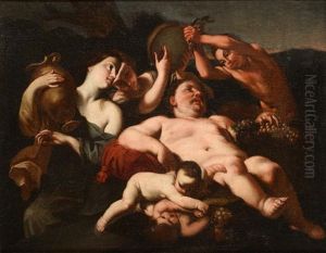 Bacchanal With Silenus And Other Figures by Jan Miel