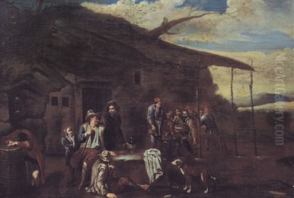 Paesaggio Con Figure Di Bevitori - view 1