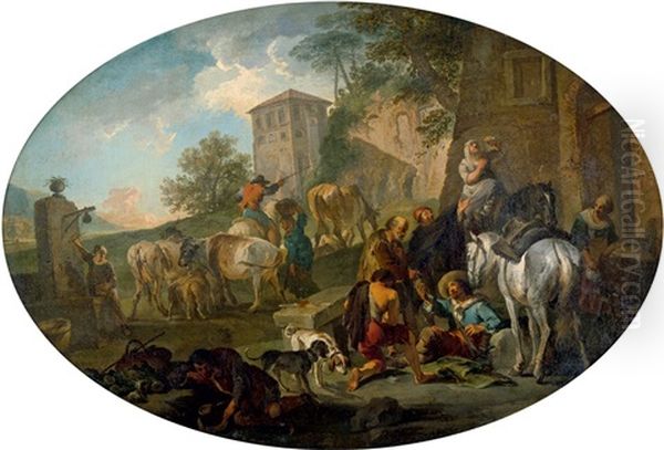 Pastorale Landschaft Mit Rastenden Hirten - view 1