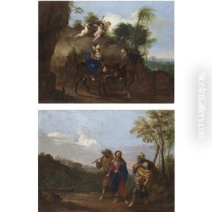 La Fuga In Egitto (+ Cristo Sulla Strada Di Emmaus; Pair) by Jan Miel