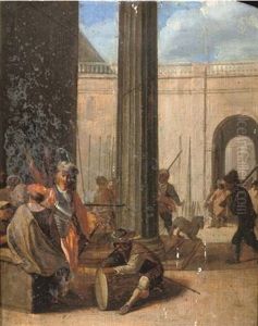 Soldiers Conversing Amongst Classical Buildings