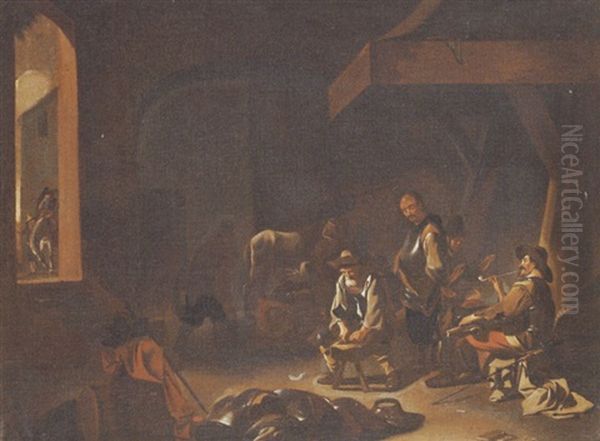 Soldiers At A Smithy - view 1