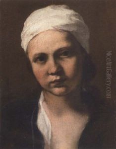 Study Of A Young Girl Wearing A White Shirt, Cap And Blue Coat Study Of A Young Girl Wearing A White Shirt, Cap And Blue Coat