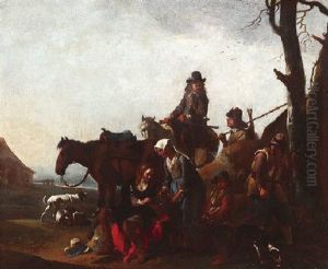 Rast Bei Der Jagd by Jan Miel