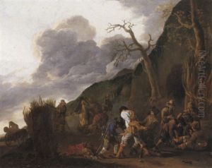 Banditti Robbing Travellers By A Roadside