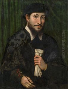 Portrait Of A Gentlemen In Black Robe by Hans Mielich