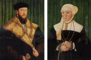 Portrait Of A Gentleman In A Fur-trim Black Gown And Black Cap, A Scroll Of Documents In His Right Hand, Before A Green Curtain by Hans Mielich