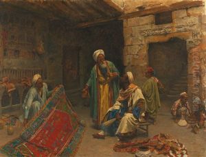 Les Marchands De Tapis by Leopold Alphons Mielich