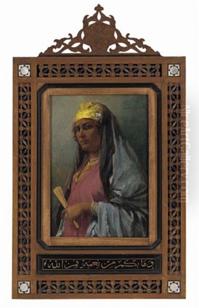 An Oriental Maiden Holding A Fan - view 1