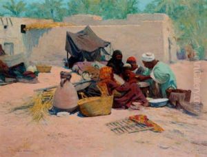 A Family Meal In An Arabian Town by Leopold Alphons Mielich