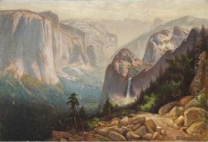 Yosemite Valley With Bridal Veil Falls And El Capitan In The Foreground And Half Dome In The Distance by Harry Cassie Best