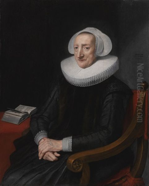 Portrait Of A Lady, Aged 78, Three-quarter Length, Seated, With Ruff And Bonnet - view 1