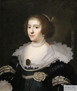 Portrait Der Grafin Amalia Von Solms-braunfels, Prinzessin Von Oranien Und Grafin Von Nassau Als Halbfigur by Michiel Jansz. van Mierevelt