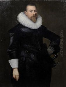 Portrait Of A Gentleman, Three-quarter-length, In Black Costume by Michiel Jansz. van Mierevelt