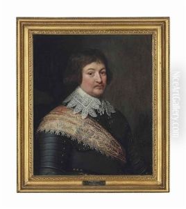 Portrait Of Bernard Of Saxe-weimar (1604-1639), Half-length, In Armour, With A Lace Collar And An Embroidered Sash