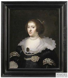 Portrait Der Grafin Amalia Von Solms-braunfels, Prinzessin Von Oranien Und Grafin Von Nassau Als Halbfigur by Michiel Jansz. van Mierevelt