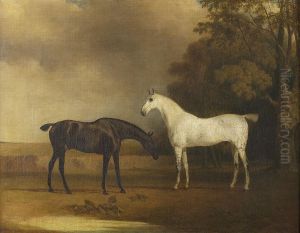 Hunters In A Wooded Landscape by John Best