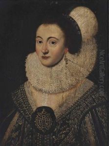 Portrait Of Elizabeth, Queen Of Bohemia (1596-1662), The Winter Queen, Bust-length, In A Black Embroidered Bodice And Lace Ruff, With A Jewelled Caul