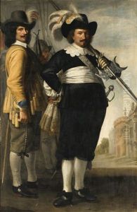 Portrait En Pied De Deux Officiers by Michiel Jansz. van Mierevelt