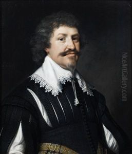 Portrait Of Sir Henry Vane, Half-length, In A Black Embroidered Tunic And White Chemise