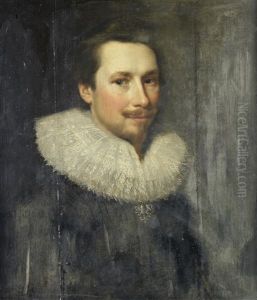 Portrait Of A Bearded Man In A Black Doublet And White Ruff by Michiel Jansz. van Mierevelt