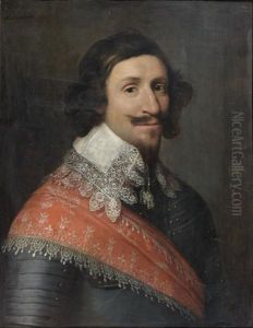 Portrait D'homme A La Cuirasse by Michiel Jansz. van Mierevelt