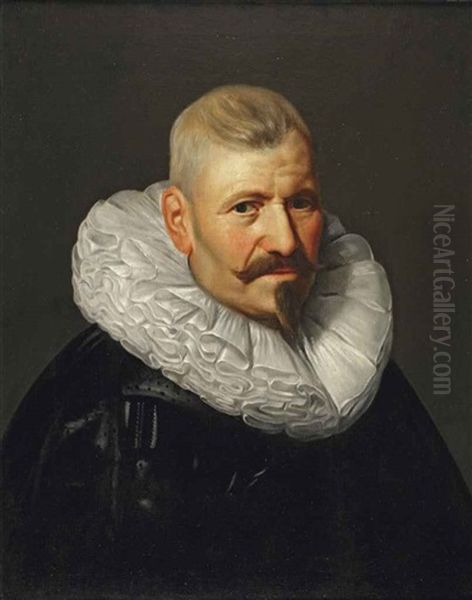 Portrait Of A Gentleman, Bust-length, In A Black Robe With A White Ruff - view 1