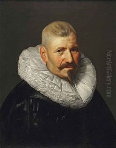 Portrait Of A Gentleman, Bust-length, In A Black Robe With A White Ruff
