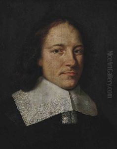 Portrait Of A Gentleman, Bust-length, In A Black Coat And White Collar
