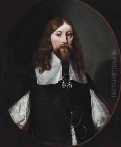 Portrait Of A Gentleman, Bust-length, In A Slashed Black Coat, A Feigned Oval