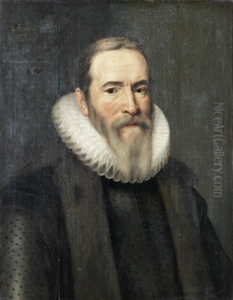 Portrait Of Johan Van Oldenbarnevelt, Half-length, In A Black Coat, A Fur Mantle And White Ruff - view 1