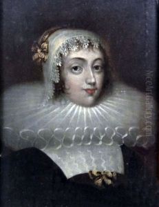 Portrait Of A Lady In A Lace Cap With Ruff Collar