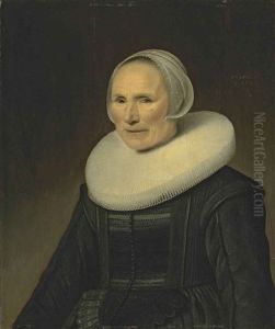 Portrait Of An Old Woman, Half-length, In A Black Dress, A Ruff And A Lace Headdress
